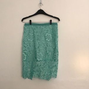 Mid length aqua skirt